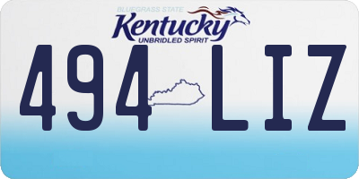 KY license plate 494LIZ