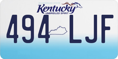 KY license plate 494LJF