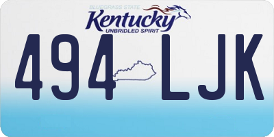KY license plate 494LJK