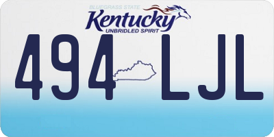 KY license plate 494LJL