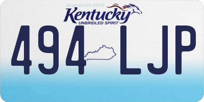 KY license plate 494LJP