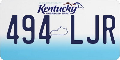 KY license plate 494LJR