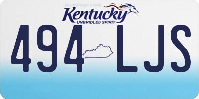 KY license plate 494LJS