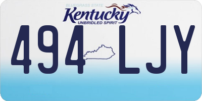 KY license plate 494LJY
