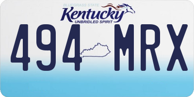 KY license plate 494MRX