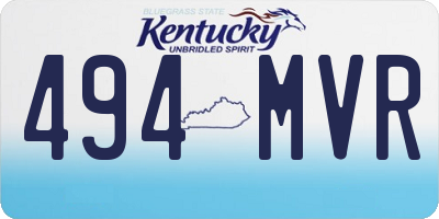 KY license plate 494MVR
