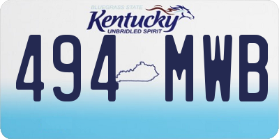 KY license plate 494MWB
