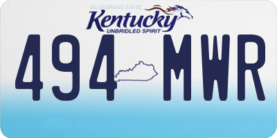 KY license plate 494MWR