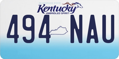 KY license plate 494NAU