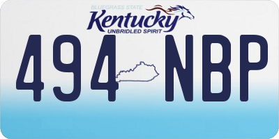 KY license plate 494NBP