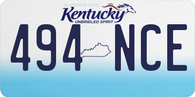 KY license plate 494NCE