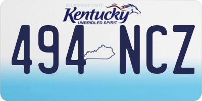 KY license plate 494NCZ