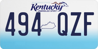 KY license plate 494QZF