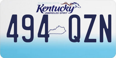 KY license plate 494QZN
