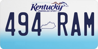 KY license plate 494RAM
