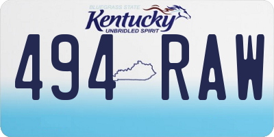 KY license plate 494RAW