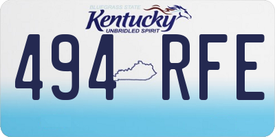 KY license plate 494RFE