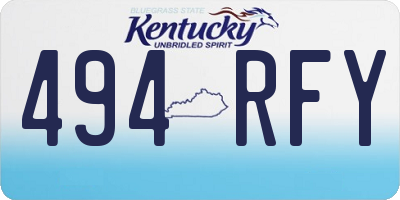 KY license plate 494RFY