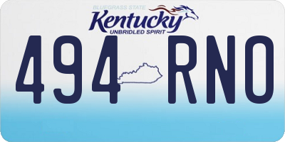 KY license plate 494RNO