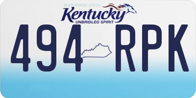 KY license plate 494RPK
