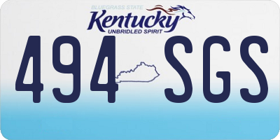KY license plate 494SGS
