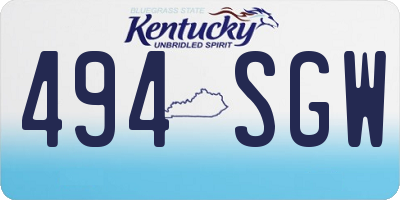 KY license plate 494SGW