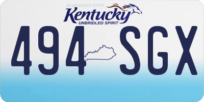 KY license plate 494SGX