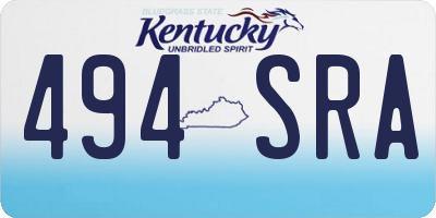 KY license plate 494SRA