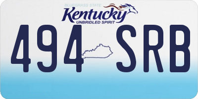 KY license plate 494SRB