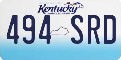 KY license plate 494SRD