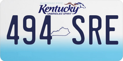 KY license plate 494SRE