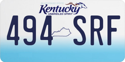 KY license plate 494SRF