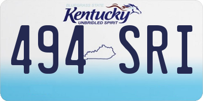 KY license plate 494SRI