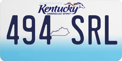KY license plate 494SRL