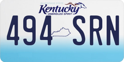 KY license plate 494SRN