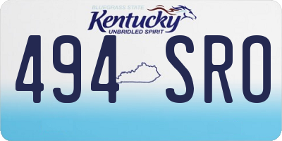 KY license plate 494SRO