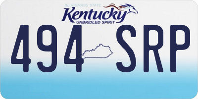 KY license plate 494SRP