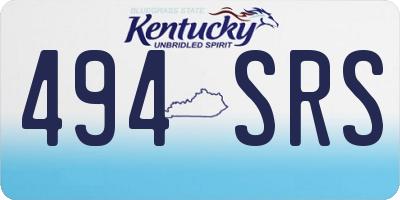 KY license plate 494SRS