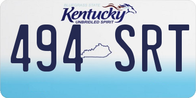 KY license plate 494SRT