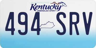 KY license plate 494SRV
