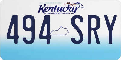 KY license plate 494SRY