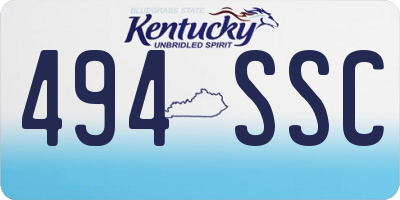 KY license plate 494SSC