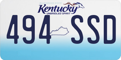 KY license plate 494SSD