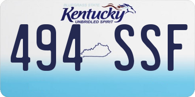 KY license plate 494SSF