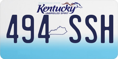 KY license plate 494SSH