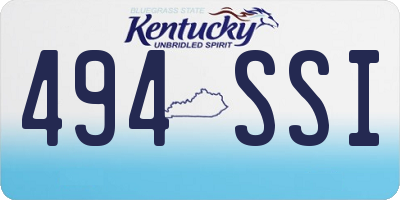 KY license plate 494SSI