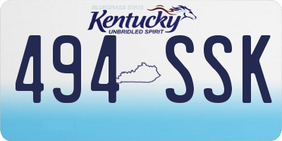 KY license plate 494SSK
