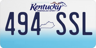 KY license plate 494SSL