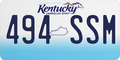 KY license plate 494SSM