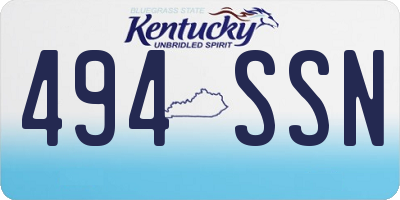 KY license plate 494SSN